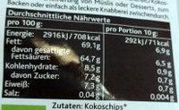 Coconut Flakes Nutrition Label