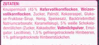 Knusper Msli Himbeer White Choc Ingredients