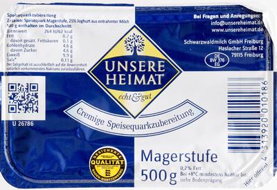 Cremige Quarkzubereitung Magerstufe