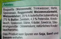 Kruter Baguette Ingredients