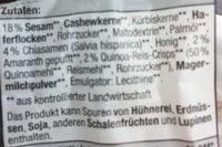 Vitalgebck, Sesam, Chia-samen, Quinoa, Amaranth Ingredients