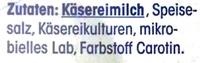 Butterkse Ingredients