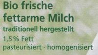 Frische Fettarme Milch Ingredients