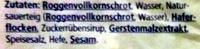 Roggenvollkornbrot Ingredients