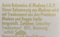 Aceto Balsamico Di Modena I.G.P Ingredients