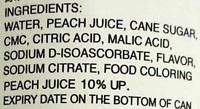 Peach Juice Ingredients