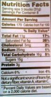   Pergale     Nutrition Label
