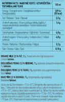 Organic Milk Nutrition Label