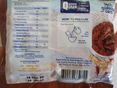 Quaker Chocolate Instant Oatmeal