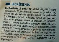 Soupe Instantane Miso Kanten Aux Fruits De Mer Ingredients