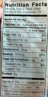 Okonomi Sauce Nutrition Label