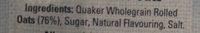 Quaker Oat So Simple Porridge,Golden Syrup Flavour Big Bowl 8X49.6G Ingredients