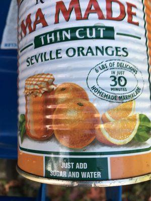 Mamade Prepared Seville Oranges Thin Cut 850G