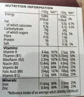 Special K The Original Nutrition Label