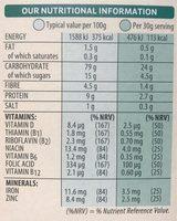 Special K Nutrition Label