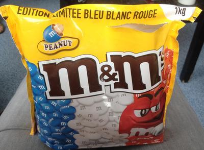 M&M's Peanut Dition Limite Bleu Blanc Rouge