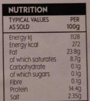 Unsmoked British Bacon Lardons Nutrition Label