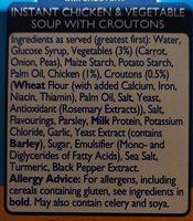 Batchelors Granules Chick & Vegetable Ingredients