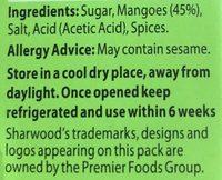 Chutney De Mangue 360g Ingredients