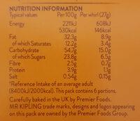 6 Chocolate Orahge Whirls Nutrition Label