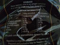 Fusilli Nutrition Label