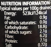 Napolina Five Bean Salad Nutrition Label