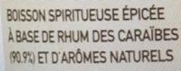 Rhum Ambr Ingredients