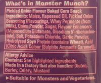 Monster Munch - Pickled Onion Ingredients