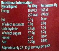 No Bits Strawberry Jam Nutrition Label