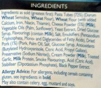 Batchelor's Pasta'n'sauce Smoky Cheese And Pancetta Ingredients