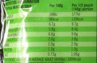 Thai Green Coconut Curry With Thai Basil And Lime Nutrition Label