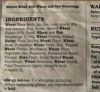 Malted Bloomer Nutrition Label