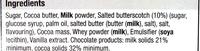 Salted Butterscotch Milk Chocolate Ingredients