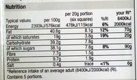 Sea Salted Almond & Hazelnut Milk Chocolate Nutrition Label