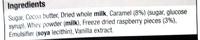 Caramel & Raspberry White Chocolate Ingredients