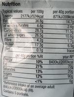 Mixed Nuts & Raisins Nutrition Label