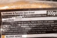 Thick Cut Sunflower And Pumpkin Seed Loaf Ingredients