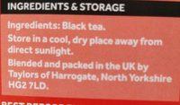 Yorkshire Tea Nutrition Label