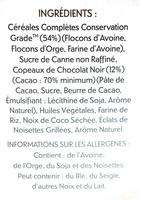Country Crisp - Chocolat Noir Ingredients