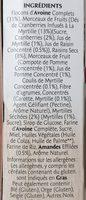 Frusli Myrtilles Ingredients