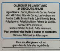 Calendrier De L'avent En Chocolat Au Lait Dora L'exploratrice Ingredients