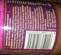 Pataks Madras Sauce 450g Ingredients