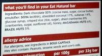 Dark Chocolate With Cranberries And Macadamias Ingredients