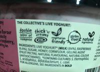 The Collective Raspberry Gourmet Live Yogurt 450G Ingredients