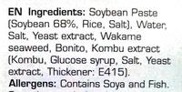 Wakame Miso Soup Ingredients