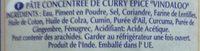 Pte De Curry Vindaloo Ingredients