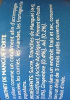 Chutney Mangue Forte Ingredients