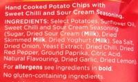 Kettle Chips Sweet Chilli & Sour Cream Ingredients