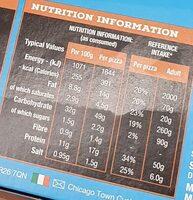 Chicago Town Deep Dish 2 Chicken Club Nutrition Label
