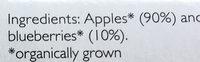 Organic Fruit Pure Apple & Blueberry Ingredients